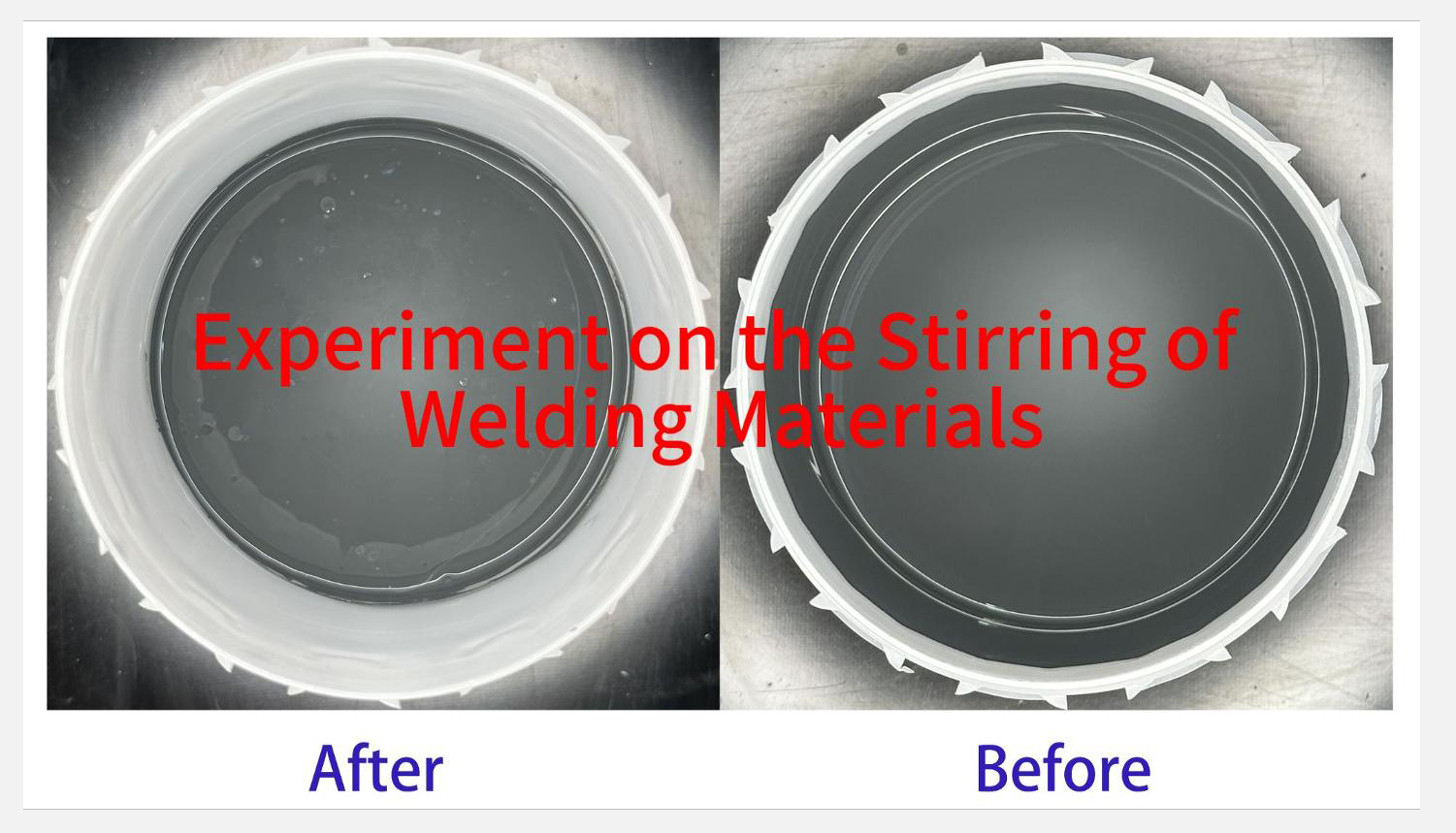 Experiment on the Stirring of Welding Materials